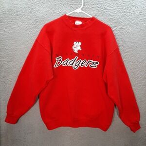 Vintage Wisconsin Badgers Sweatshirt Adult XL Red Crewneck University 1990s Y2K